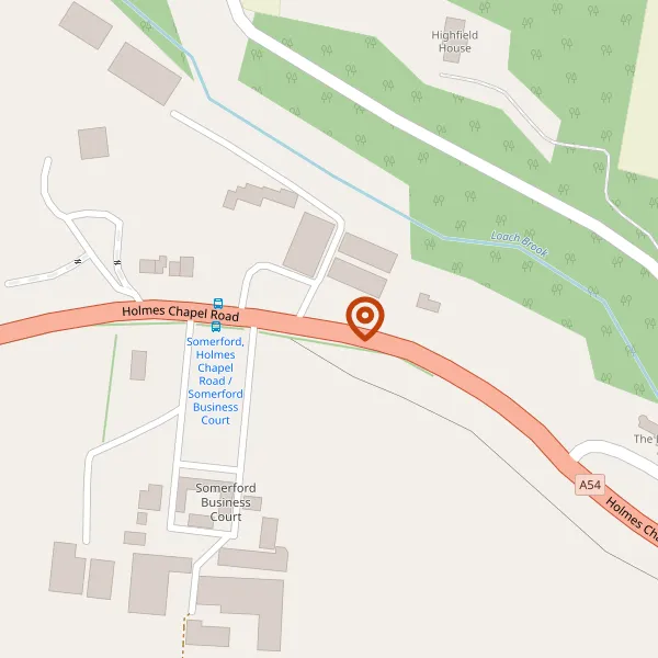 Map showing approximate location: Land South West of, Holmes Chapel Road, Somerford, Congleton, Cheshire
