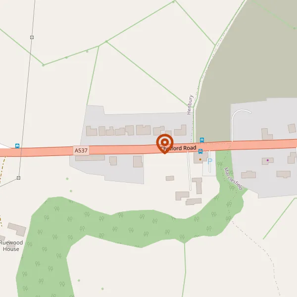 Map showing approximate location: Land south of, CHELFORD ROAD, MACCLESFIELD