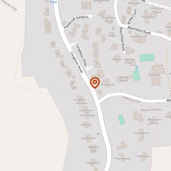 Map showing approximate location: The Pantiles, 40, Congleton Road, Alderley Edge, Wilmslow, Cheshire, SK9 7AB
