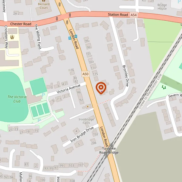 Map showing approximate location: Dunkirk Farm, London Road, Holmes Chapel, Cheshire, CW4 8AX