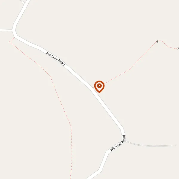 Map showing approximate location: Quiosley Mere Farm, Wirswall Road, Marbury, SY13 4LG