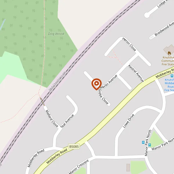 Map showing approximate location: 11, Grebe Close, Knutsford, WA16 8HW
