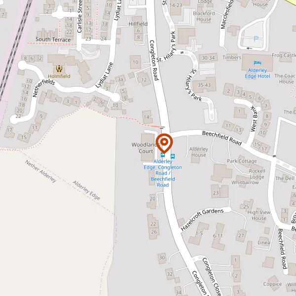 Map showing approximate location: Woodlands Court, 16, Congleton Road, Alderley Edge