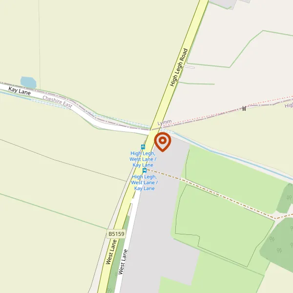 Map showing approximate location: Kay Lane Farm, Kay Lane, High Legh, Lymm, Cheshire, WA13 0TN