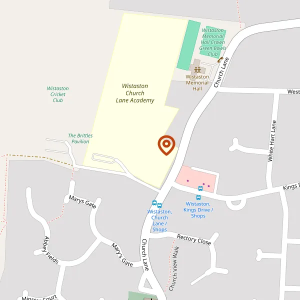 Map showing approximate location: Wistaston Church Lane Academy, Church Lane, Wistaston, CW2 8EZ