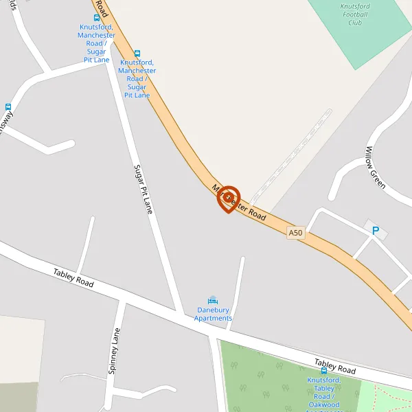 Map showing approximate location: Heatherfield House, MANCHESTER ROAD, KNUTSFORD, WA16 0NT