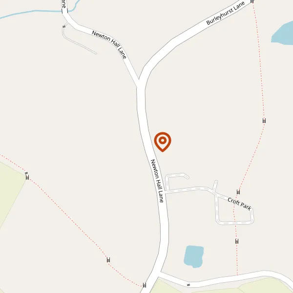 Map showing approximate location: Evendine Cottage, Newton Hall Lane, Mobberley, Cheshire, WA16 7LL