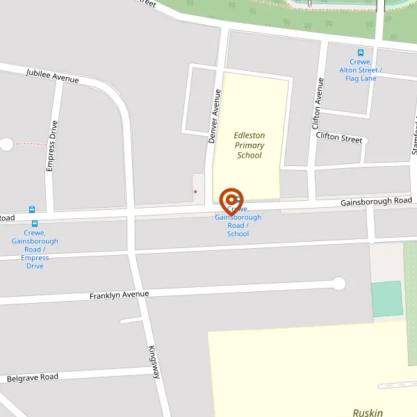 Map showing approximate location: 100, GAINSBOROUGH ROAD, CREWE, CW2 7PL