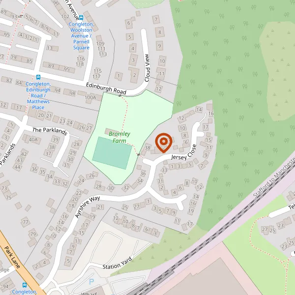 Map showing approximate location: 38, AYRSHIRE WAY, CONGLETON, CW12 3TN