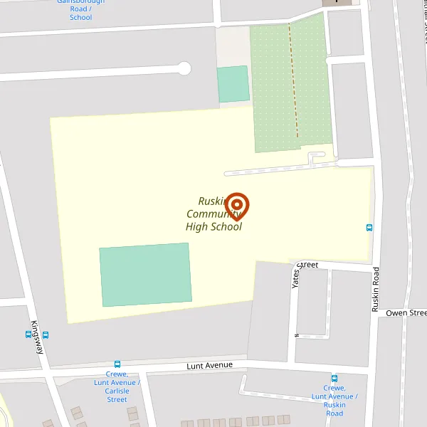 Map showing approximate location: Ruskin Community High School, RUSKIN ROAD, CREWE, CW2 7JT