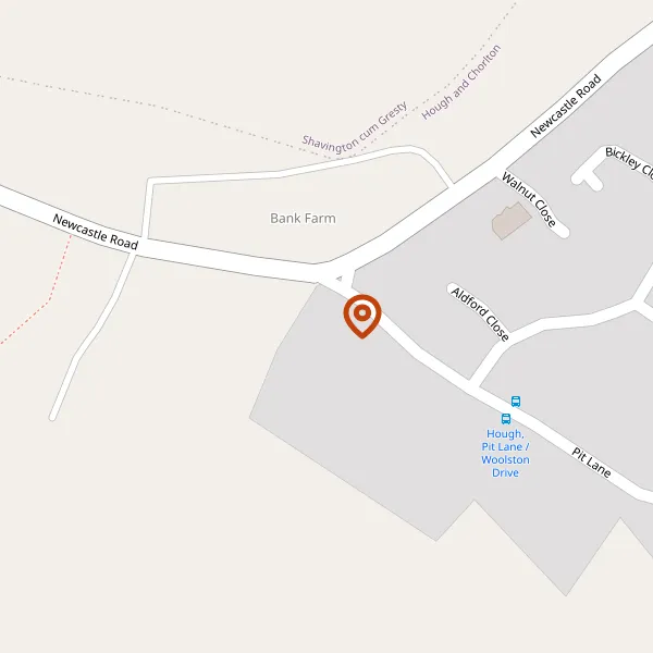 Map showing approximate location: Corner Farm, Pit Lane, Hough, CW2 5JQ