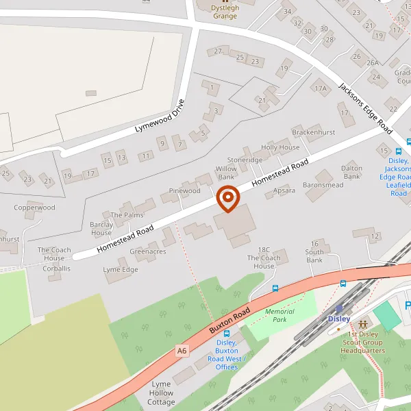 Map showing approximate location: Welltrough, Homestead Road, Disley, Stockport, Cheshire, SK12 2JN