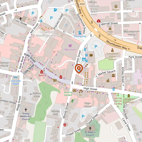 Map showing approximate location: 35-37, High Street, Congleton, Congleton, Cheshire, CW12 1AX