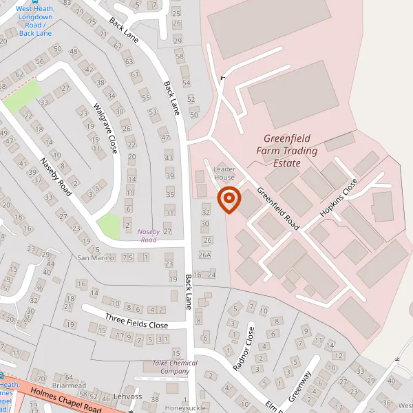 Map showing approximate location: 34, BACK LANE, CONGLETON, CW12 4PY