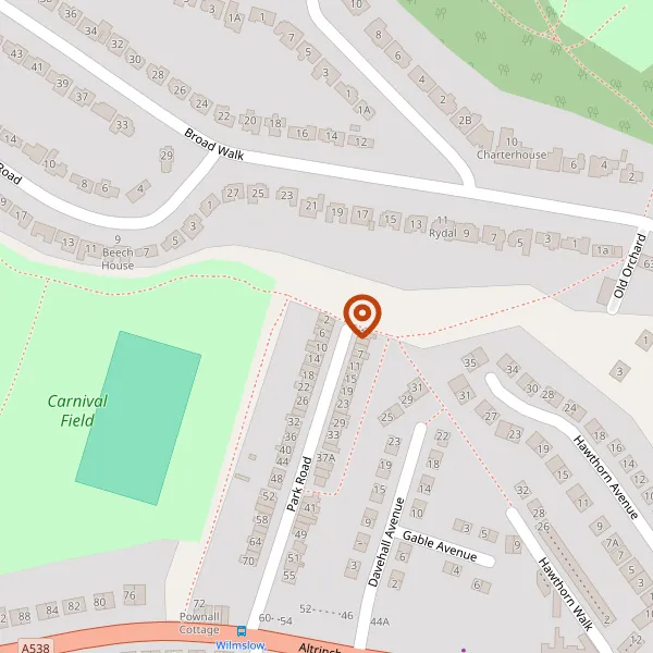 Map showing approximate location: 2, Park Road, Wilmslow, SK9 5BT