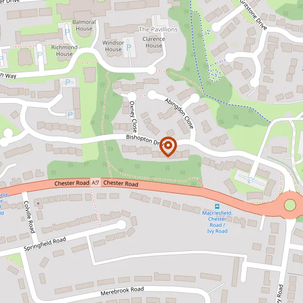 Map showing approximate location: Casa Alberi, 59, Bishopton Drive, Macclesfield, SK11 8TS