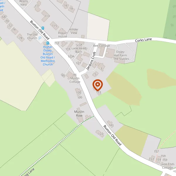 Map showing approximate location: Ash Cottage, 131, Buxton Old Road, Disley, Stockport, Cheshire, SK12 2BX