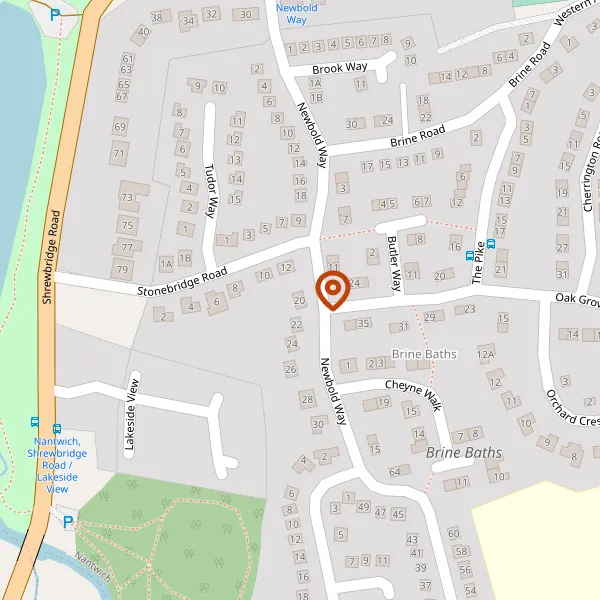 Map showing approximate location: 20, Newbold Way, Nantwich, CW5 7AU
