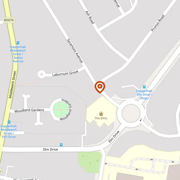 Map showing approximate location: 33, Sycamore Avenue, Crewe, CW1 4DT