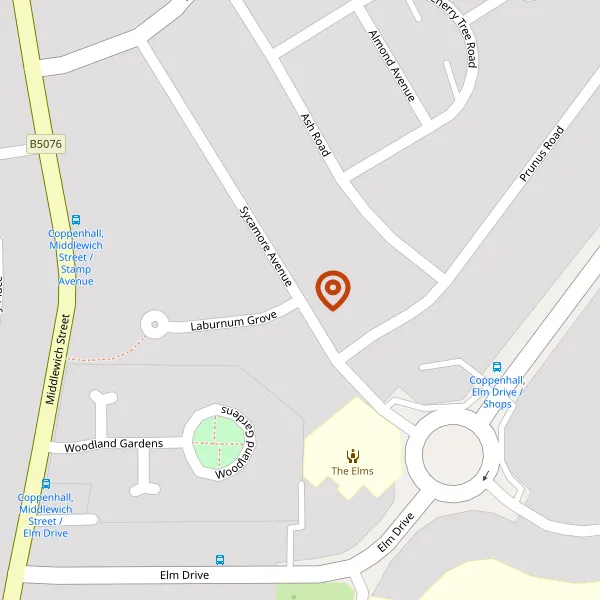 Map showing approximate location: 33, Sycamore Avenue, Crewe, CW1 4DT
