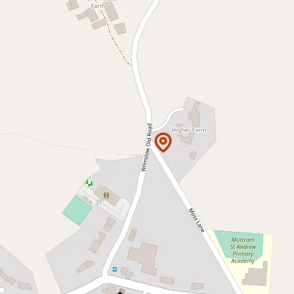 Map showing approximate location: Land Between Wilmslow Old Road And Moss Lane, Mottram St Andrew, SK10 4QP