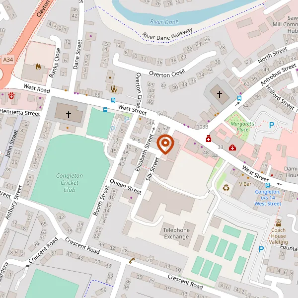 Map showing approximate location: Land to the West of, Elizabeth Street, Congleton, CW12 4DJ