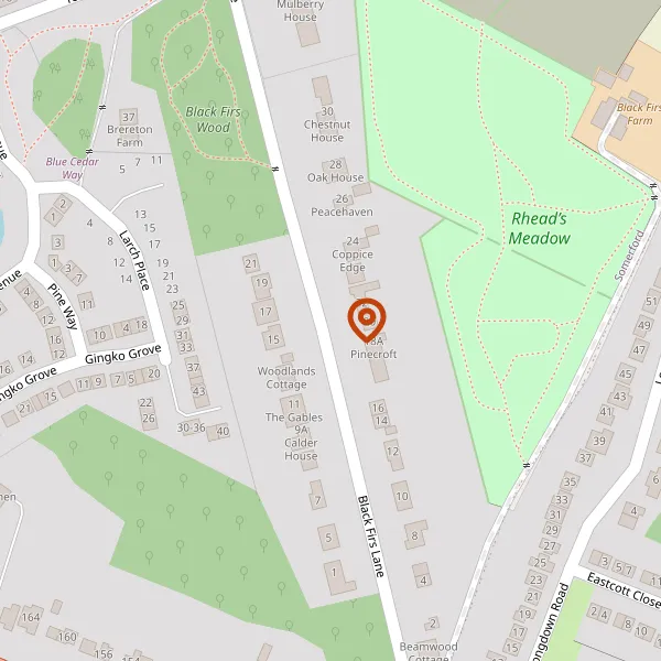 Map showing approximate location: 20, Black Firs Lane, Somerford, Cw12 4Qq