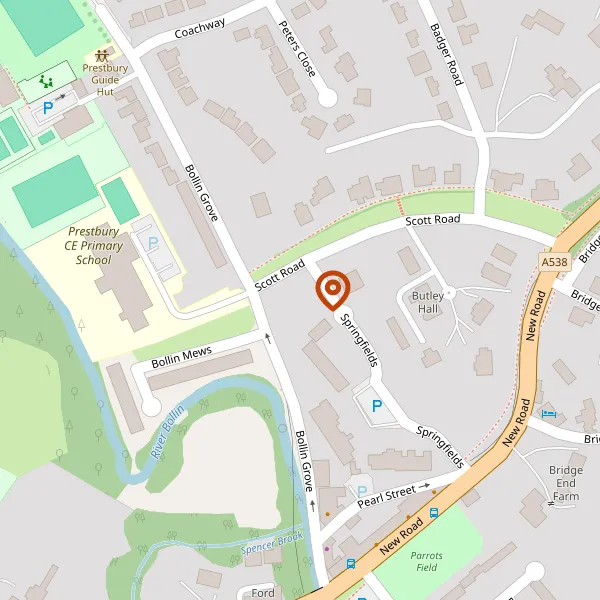 Map showing approximate location: 3, Scott Road, Prestbury, Cheshire, SK10 4DN