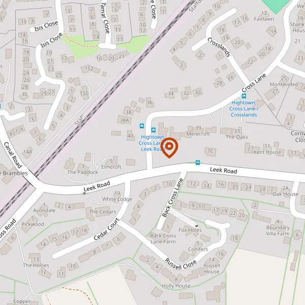 Map showing approximate location: 40, Cross Lane, Congleton, CW12 3JX