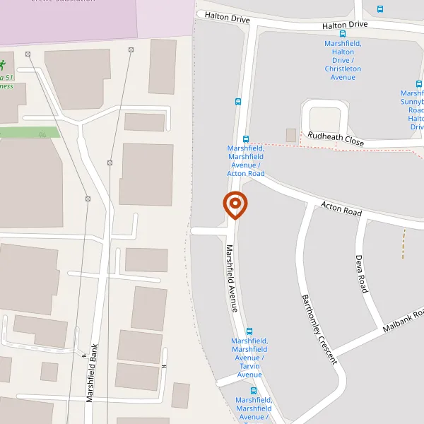 Map showing approximate location: 71, Marshfield Avenue, Crewe, Cheshire East, CW2 8TE