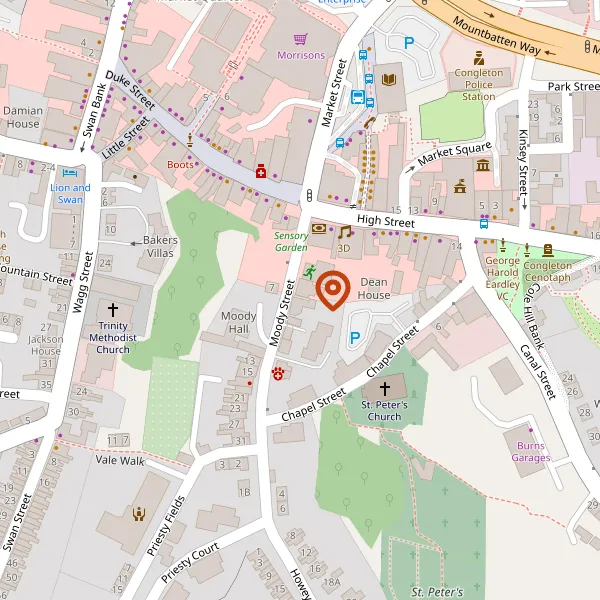 Map showing approximate location: Moody House, 6, Moody Street, Congleton, CW12 4AP