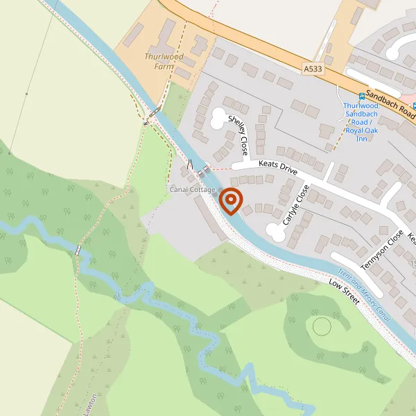Map showing approximate location: Lock Cottage, 14, Low Street, Rode Heath, Stoke On Trent, Cheshire, ST7 3RS