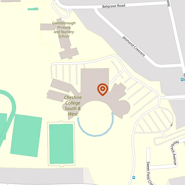 Map showing approximate location: South Cheshire College, Dane Bank Avenue, Crewe, Cw2 8AB