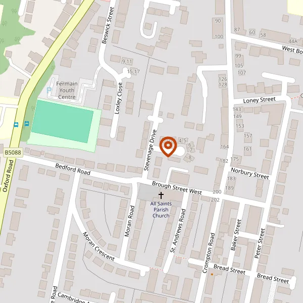 Map showing approximate location: Garages at, Stevenage Drive, Macclesfield, SK11 8LD