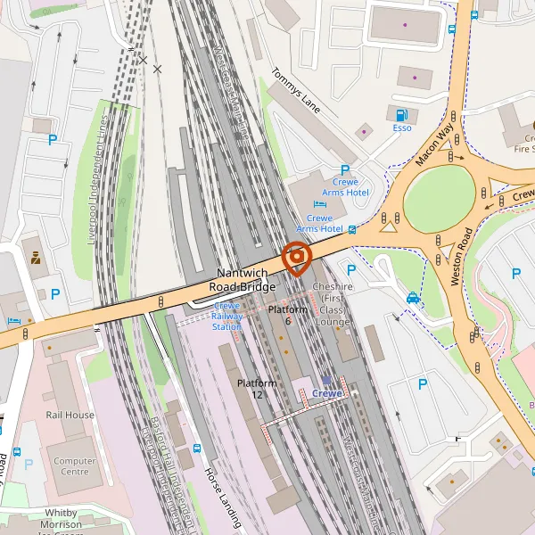 Map showing approximate location: Crewe Diesel Depot, Nantwich Road, Crewe, CW2 6GT
