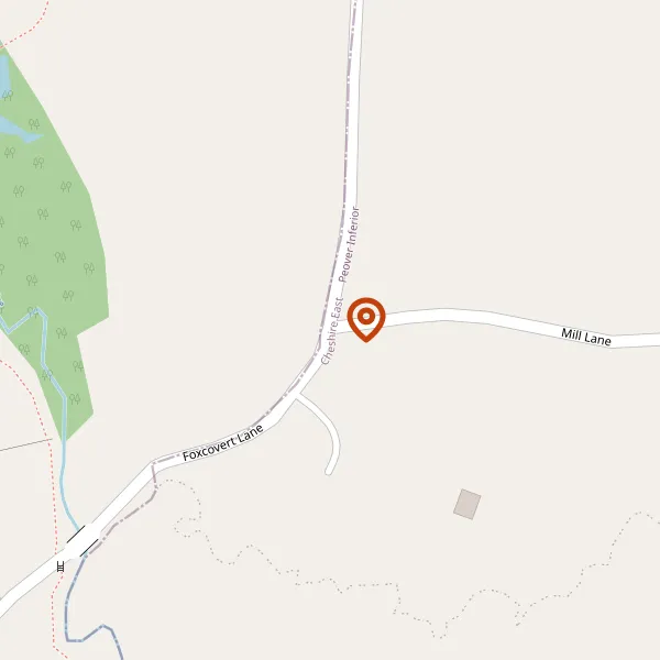 Map showing approximate location: The Coach House, Foxcovert Lane, Lower Peover, Cheshire East, WA16 9QT