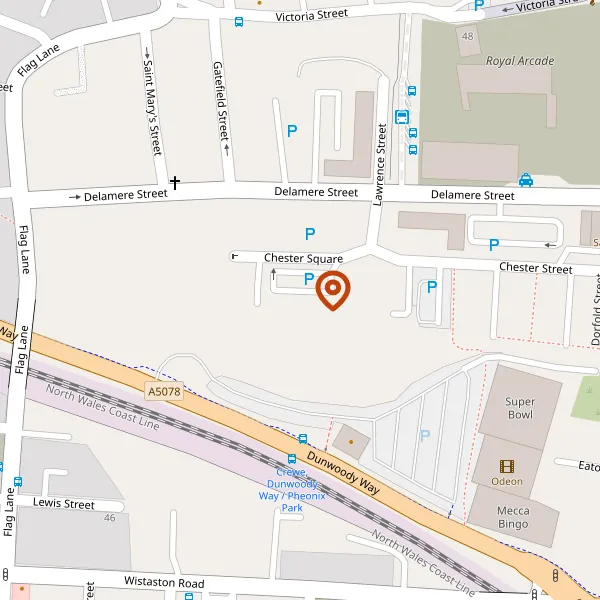 Map showing approximate location: 1 & 3, Chester Street, Crewe, CW1 2LB