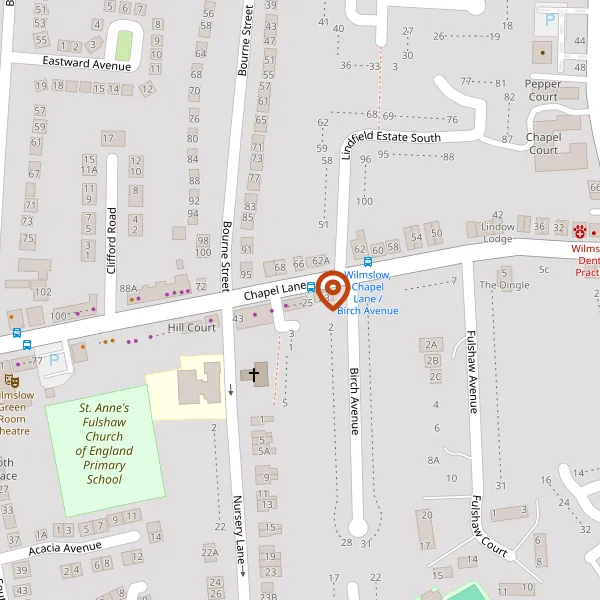 Map showing approximate location: 27, Chapel Lane, Wilmslow, SK9 5HW