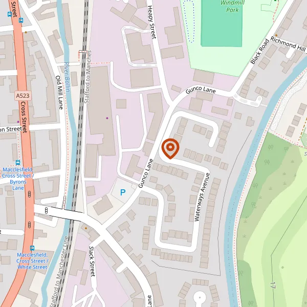 Map showing approximate location: Land Off Gunco Lane, Macclesfield, Cheshire