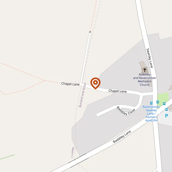 Map showing approximate location: The Hollies, Chapel Lane, Baddiley, Cheshire, CW5 8PT