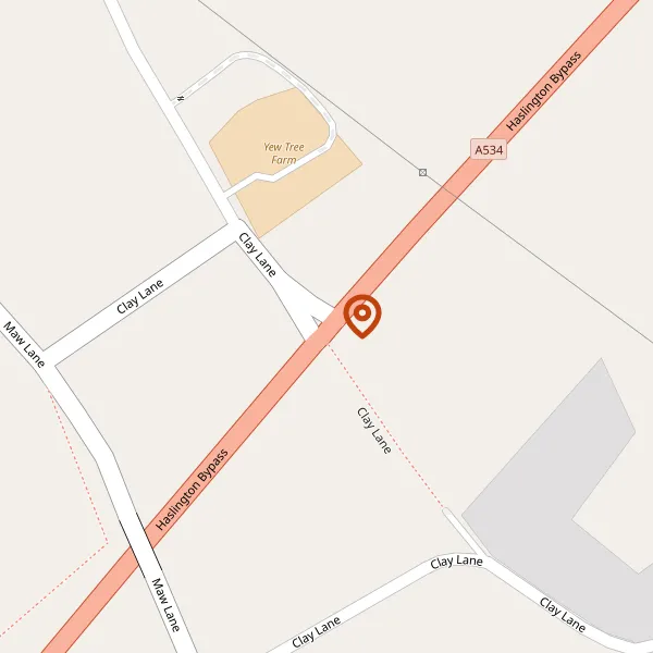 Map showing approximate location: Off Clay Lane, Cheshire, Crewe, CW1 5SG