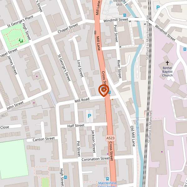 Map showing approximate location: 100, Lord Street, Macclesfield, SK11 6TB