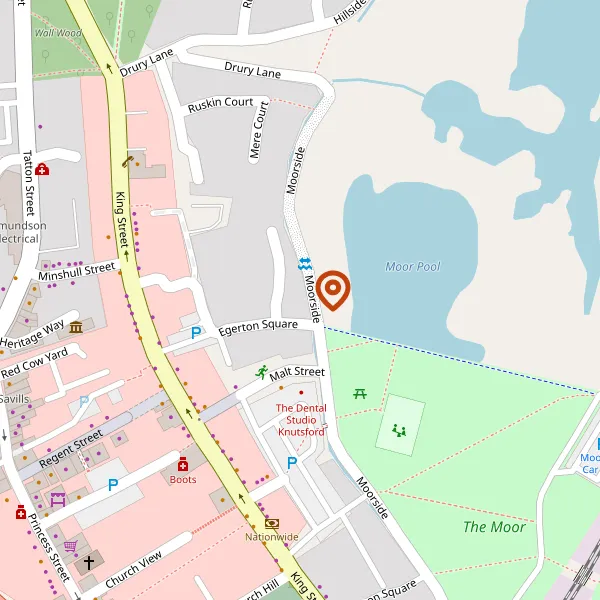 Map showing approximate location: 11, Moorside, Knutsford, WA16 6EZ