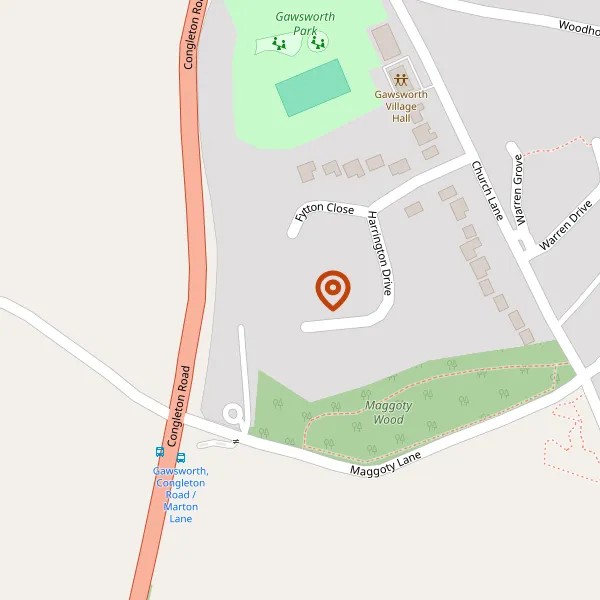 Map showing approximate location: 20, Harrington Drive, Gawsworth, SK11 9RD