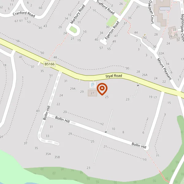 Map showing approximate location: Flat 5, 27, Styal Road, Wilmslow, Cheshire, SK9 4AG