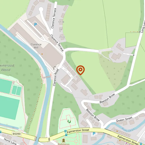 Map showing approximate location: 2, Rock Bank Rise, Bollington, SK10 5LB