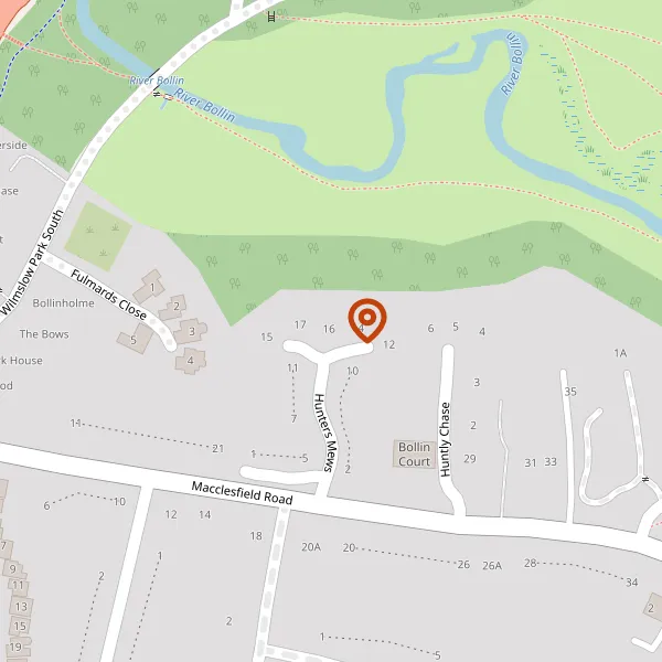 Map showing approximate location: 16, Hunters Mews, Wilmslow, SK9 2AR