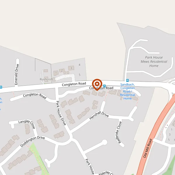 Map showing approximate location: Foxlands, Congleton Road, Sandbach, CW11 4SP