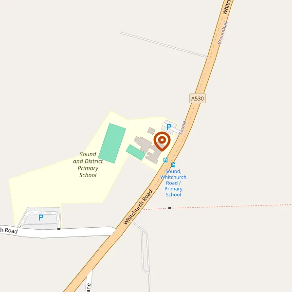 Map showing approximate location: Sound And District Primary School, Whitchurch Road, Sound, Cheshire, CW5 8AE