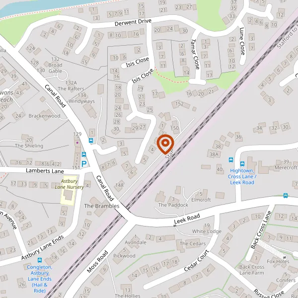 Map showing approximate location: 4, Bradbury Gardens, Congleton, CW12 3SR